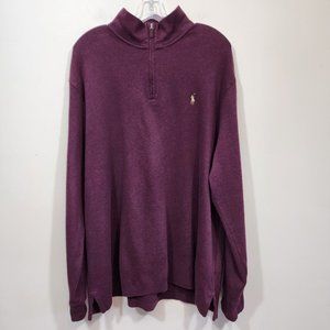 Polo Ralph Lauren 1/4 zip long sleeve burgundy pullover shirt men's size XL
